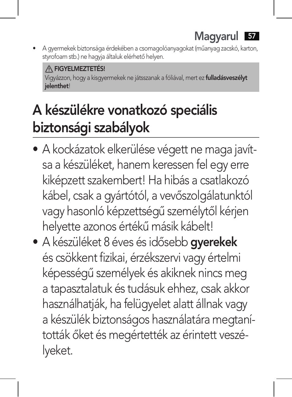 Magyarul | AEG HR 5655 User Manual | Page 57 / 82