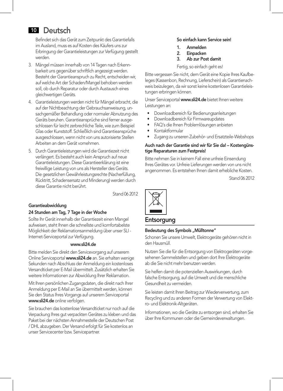 Deutsch, Entsorgung | AEG SRP 4335 CD-MP3 User Manual | Page 10 / 70
