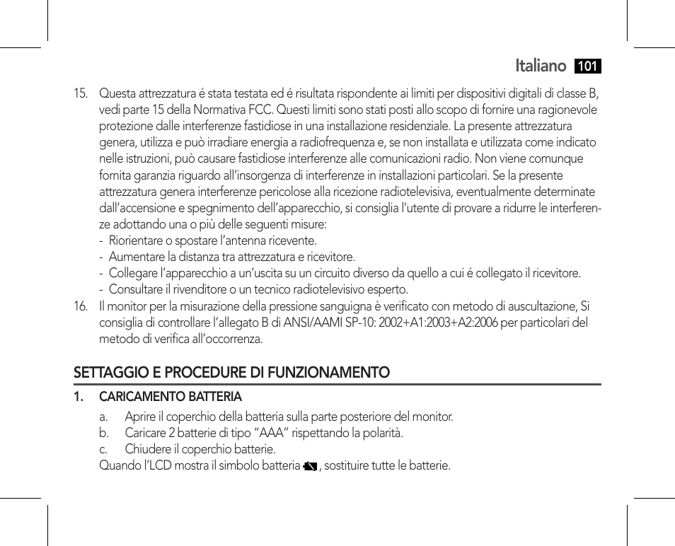 Settaggio e procedure di funzionamento, Italiano | AEG BMG 5610 User Manual | Page 101 / 246