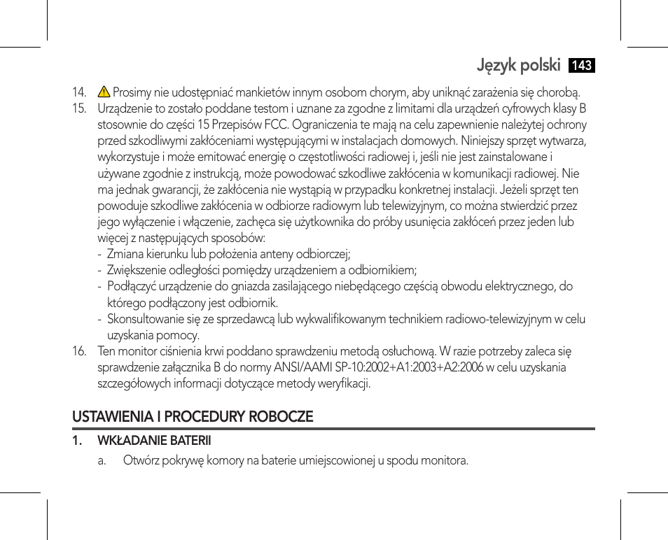 Ustawienia i procedury robocze, Język polski | AEG BMG 5610 User Manual | Page 143 / 246