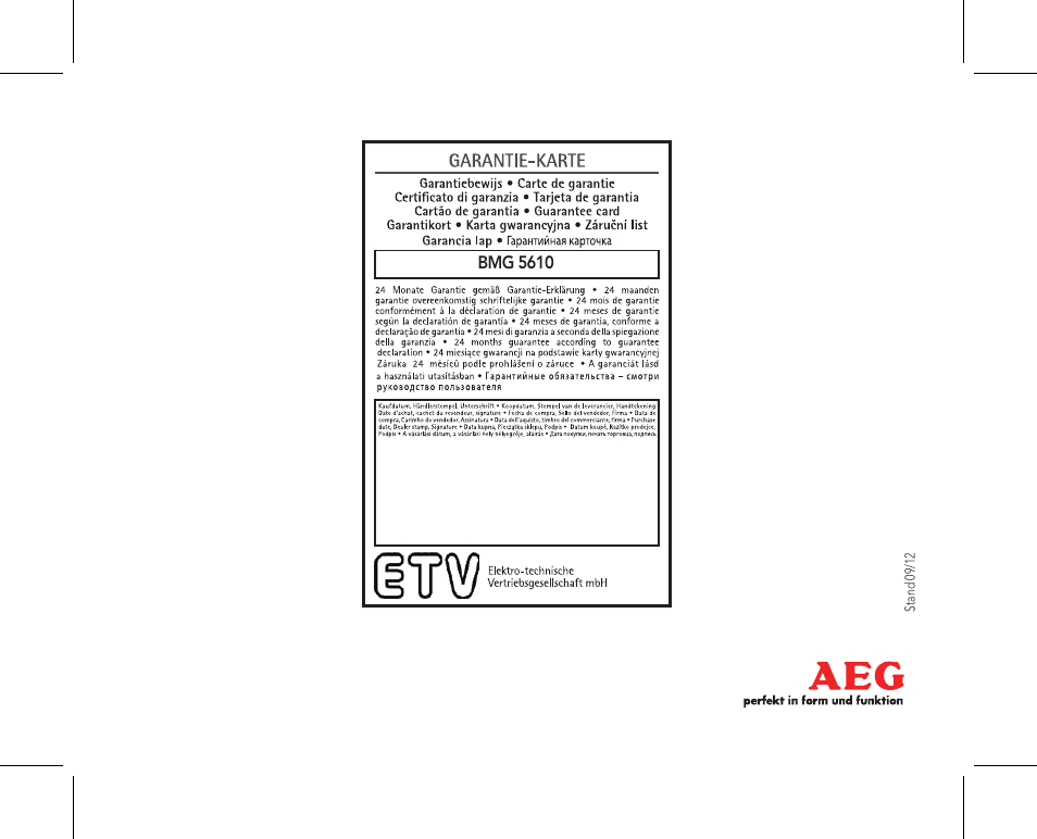 AEG BMG 5610 User Manual | Page 246 / 246