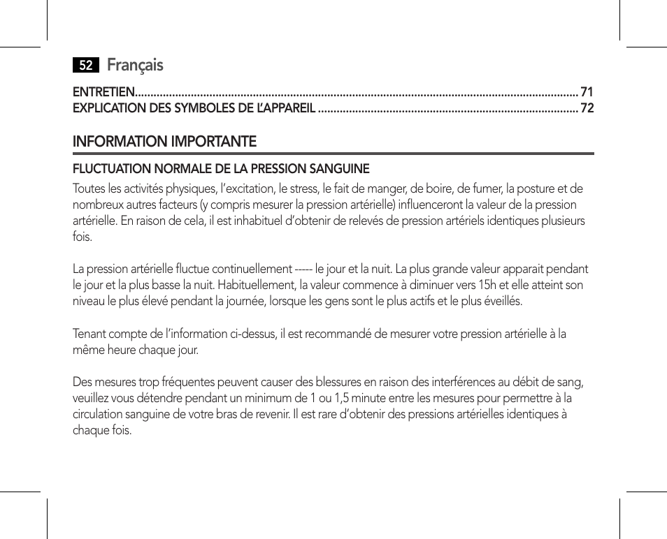 Information importante, Français | AEG BMG 5610 User Manual | Page 52 / 246