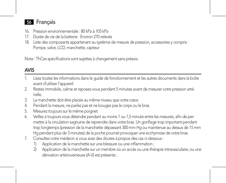 Avis, Français | AEG BMG 5610 User Manual | Page 56 / 246