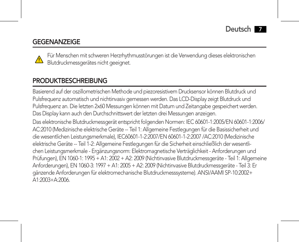 Gegenanzeige produktbeschreibung, Deutsch | AEG BMG 5610 User Manual | Page 7 / 246