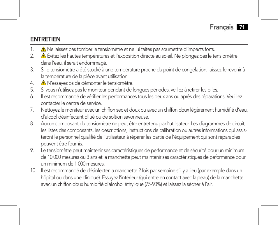 Français | AEG BMG 5610 User Manual | Page 71 / 246