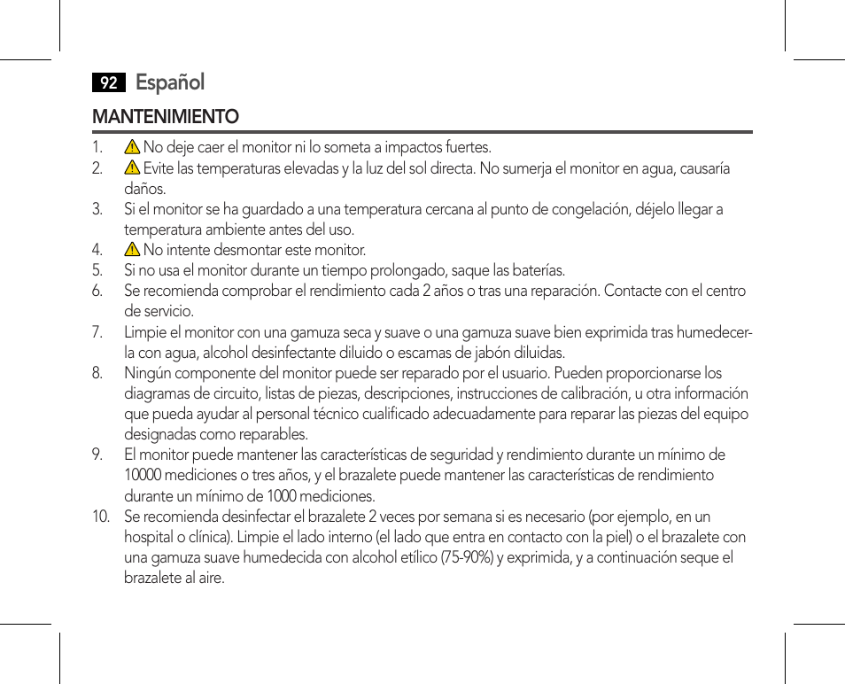 Español | AEG BMG 5610 User Manual | Page 92 / 246