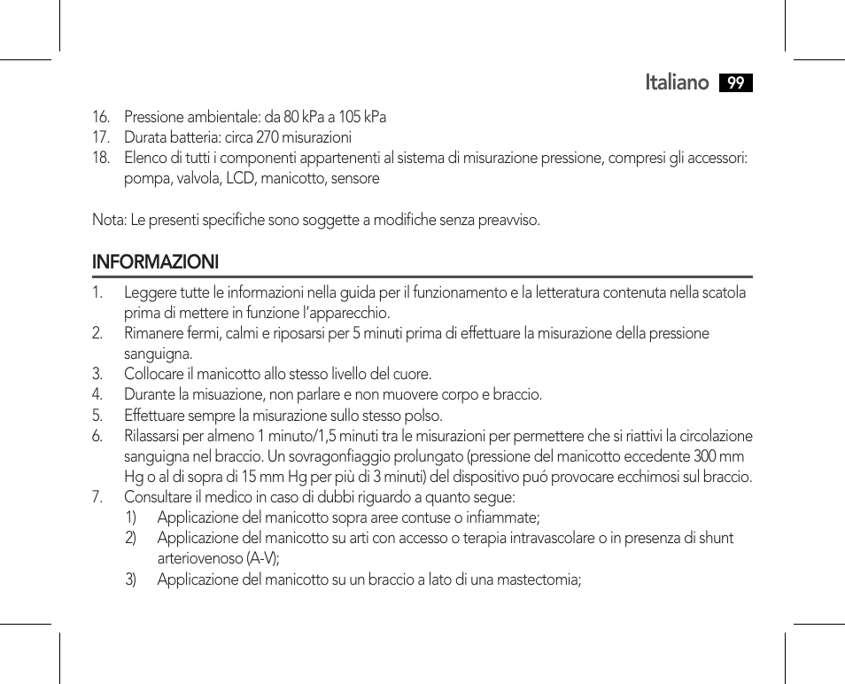 Informazioni, Italiano | AEG BMG 5610 User Manual | Page 99 / 246