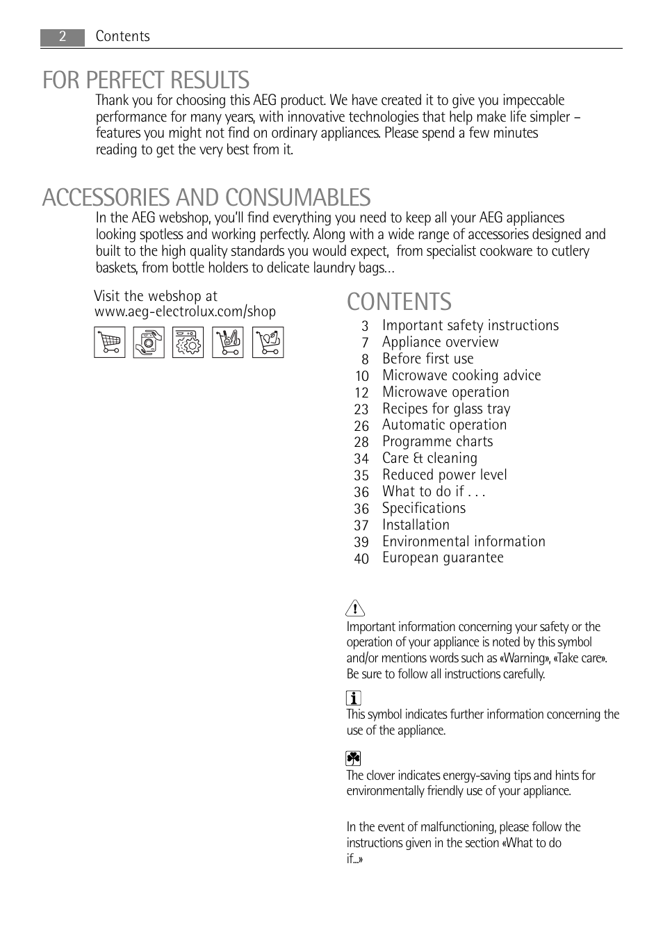 AEG MC2665E-M User Manual | Page 2 / 172