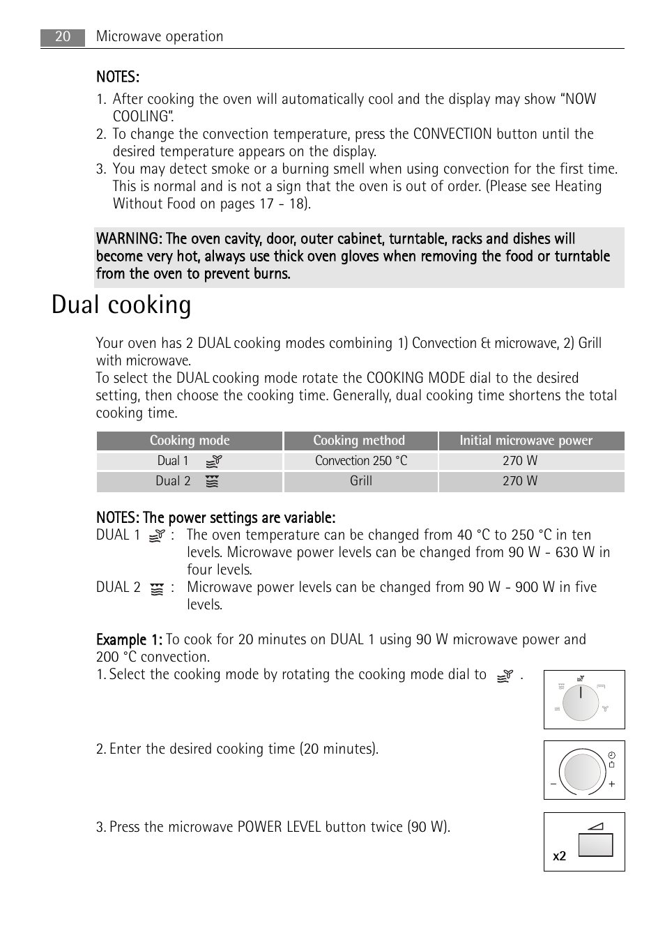 Dual cooking | AEG MC2665E-M User Manual | Page 20 / 172