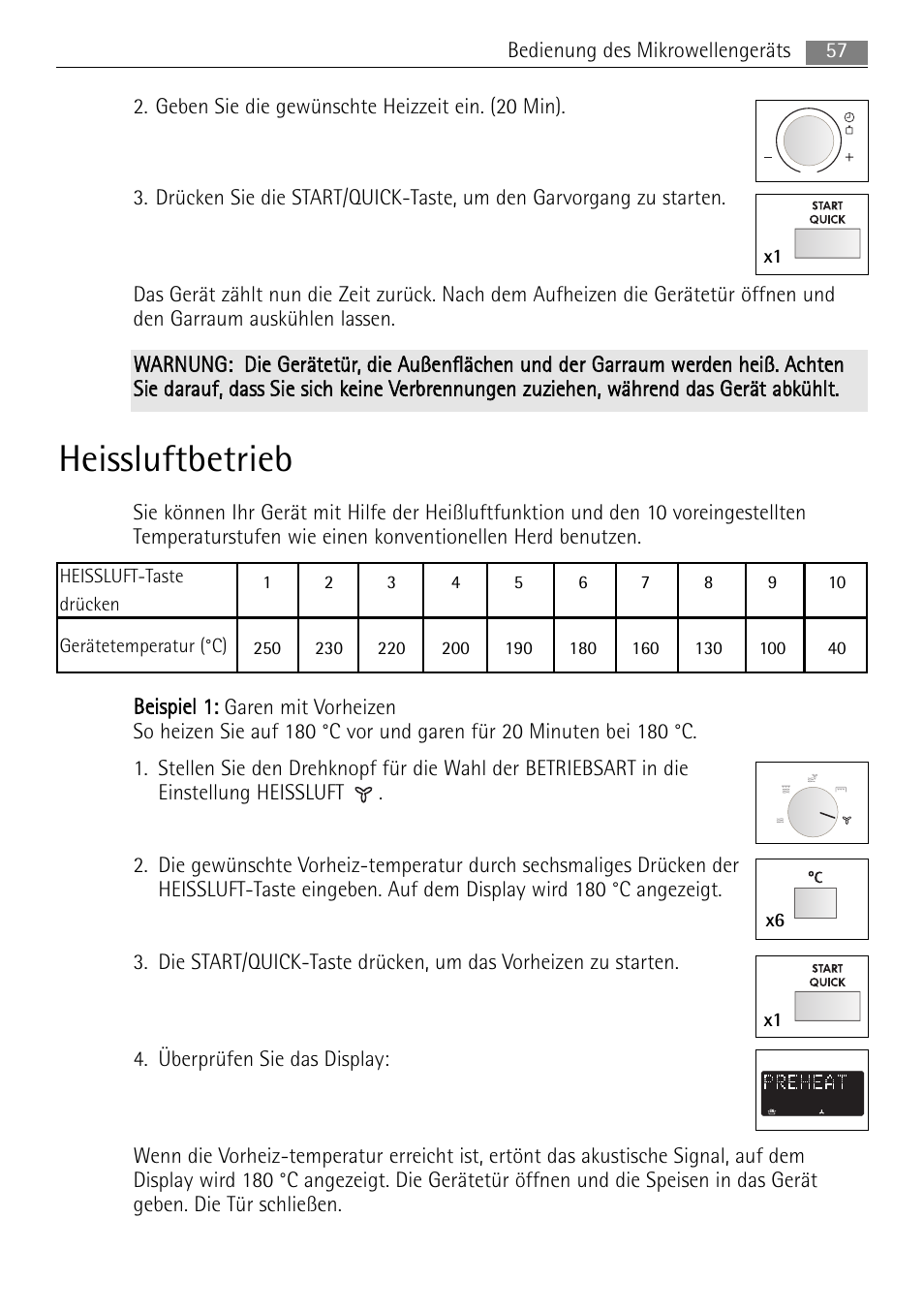 Heissluftbetrieb | AEG MC2665E-M User Manual | Page 57 / 172