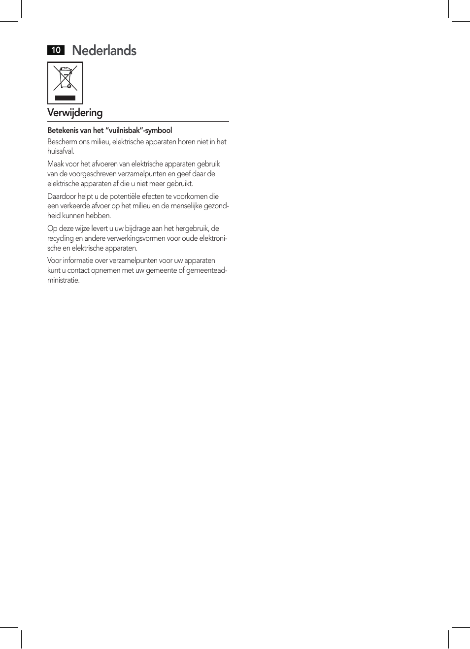 Nederlands | AEG HTD 5584 User Manual | Page 10 / 48
