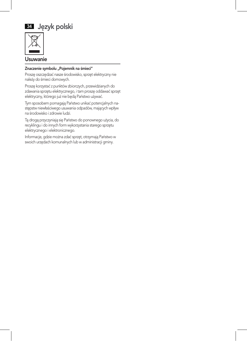 Język polski | AEG HTD 5584 User Manual | Page 34 / 48