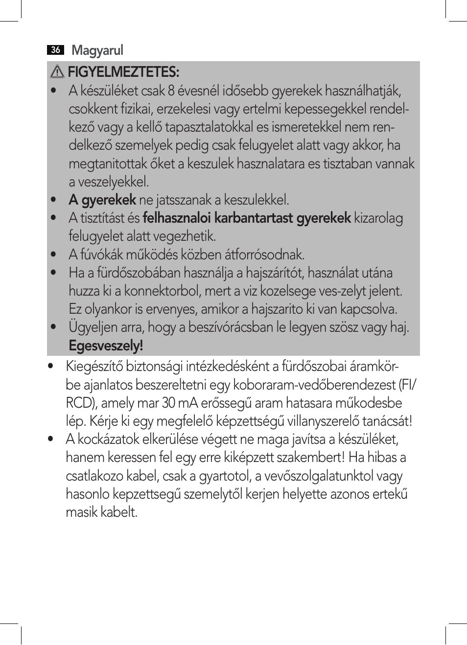 AEG HTD 5584 User Manual | Page 36 / 48