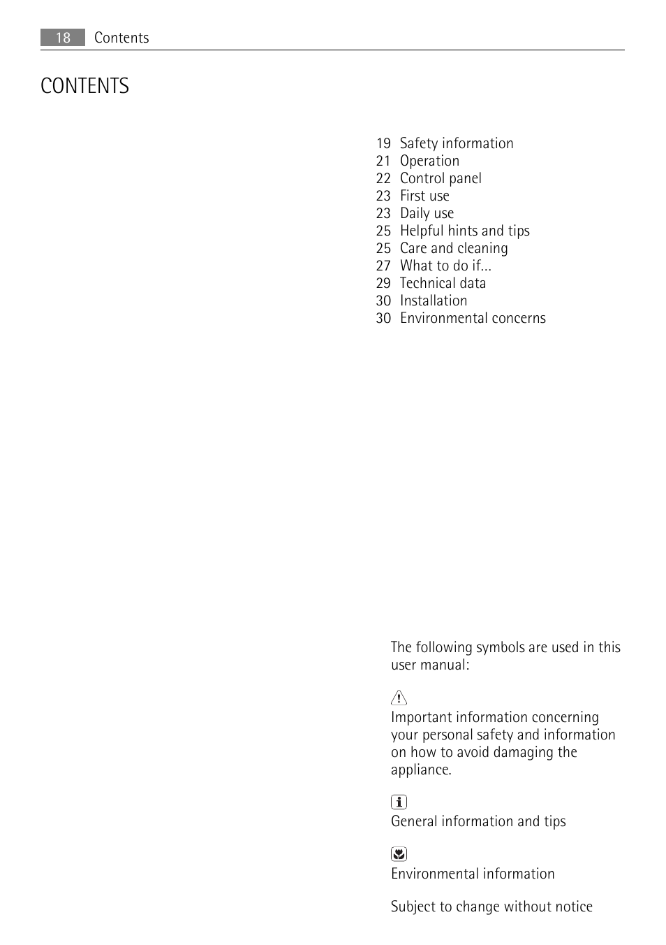 AEG A61900HLW0 User Manual | Page 18 / 64