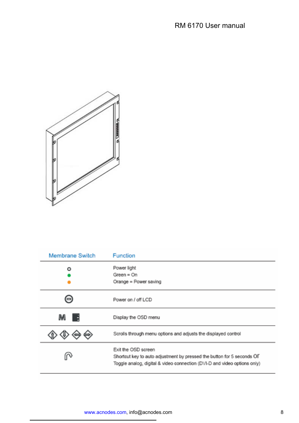 Acnodes RM-6170 User Manual | Page 8 / 15