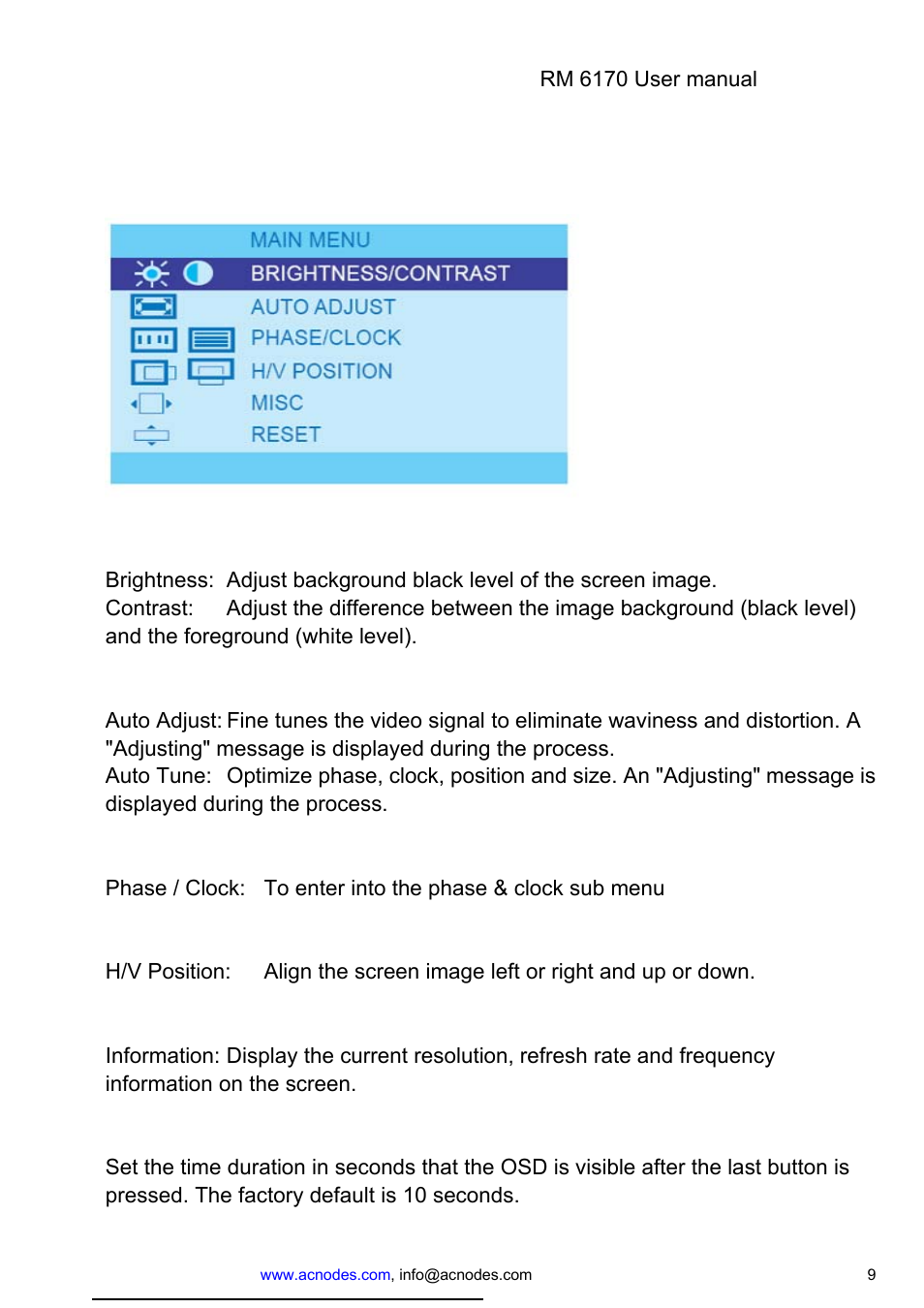 Acnodes RM-6170 User Manual | Page 9 / 15