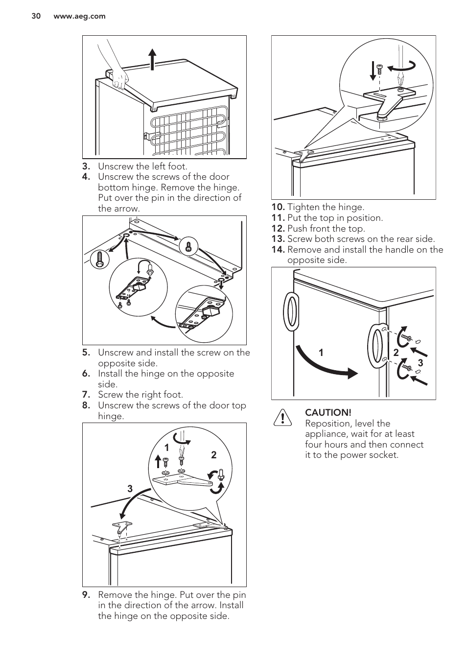 AEG S41600TSW2 User Manual | Page 30 / 68