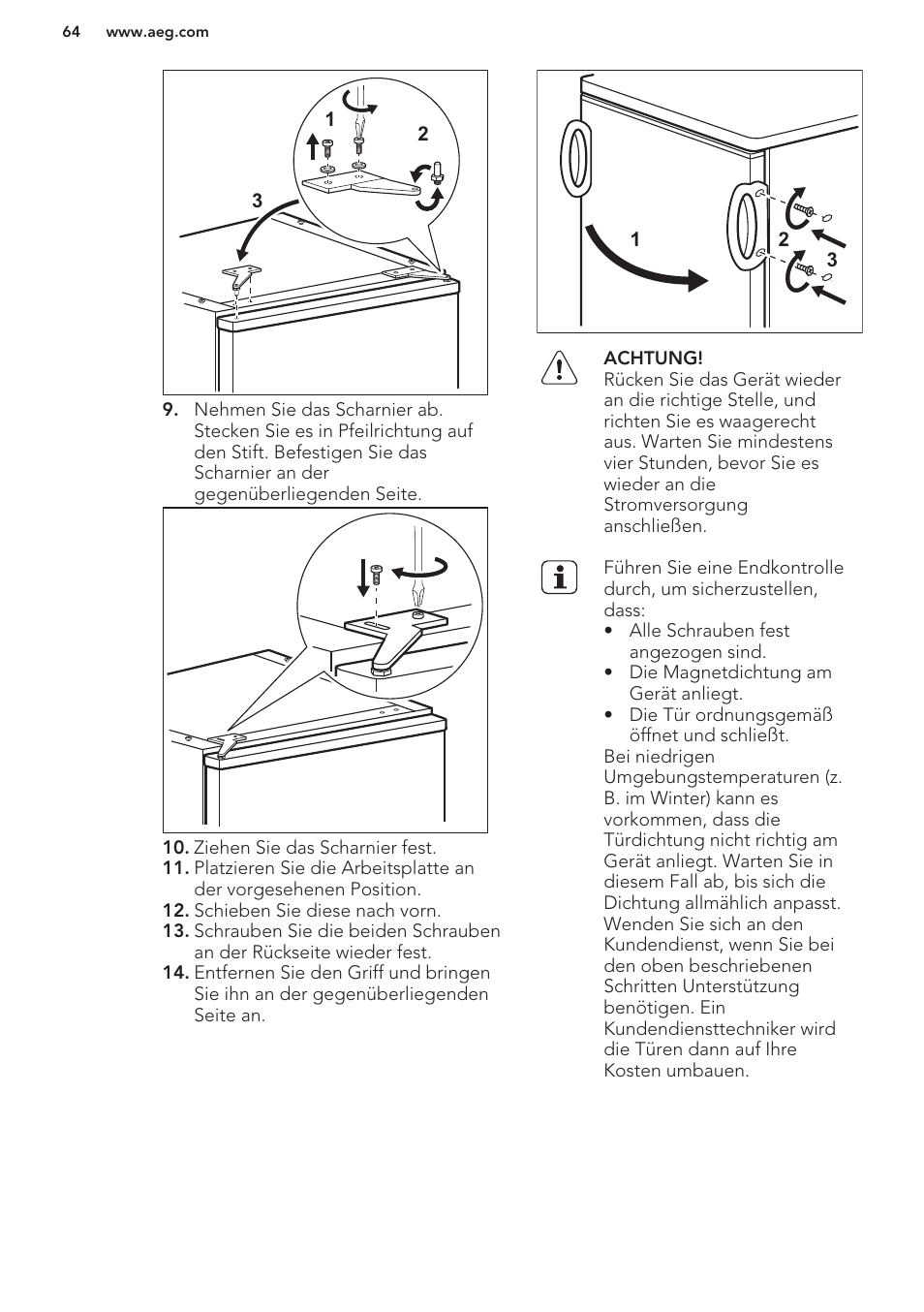 AEG S41600TSW2 User Manual | Page 64 / 68