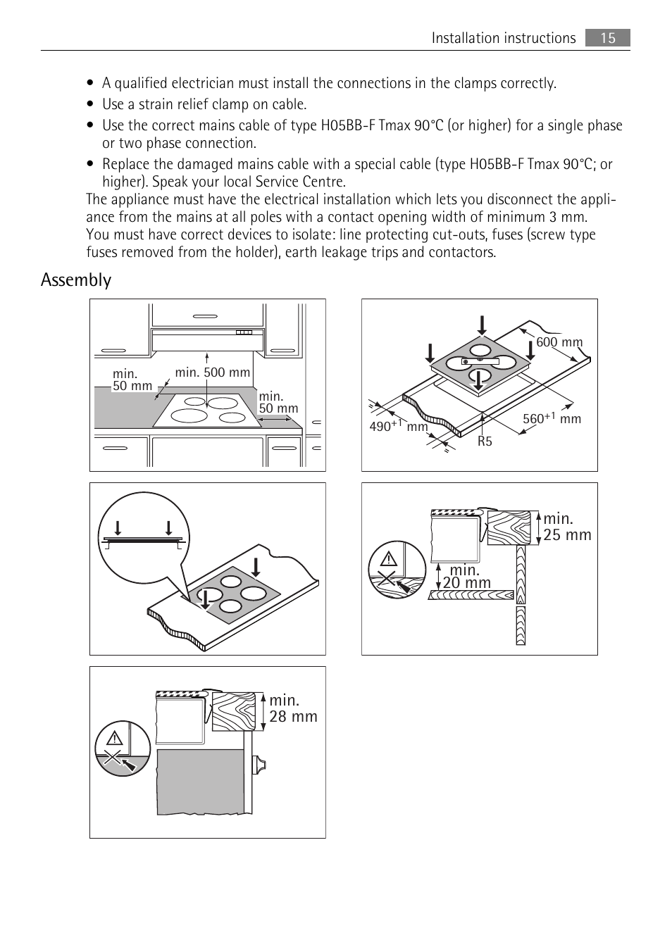 Assembly | AEG HK312000MB User Manual | Page 15 / 52
