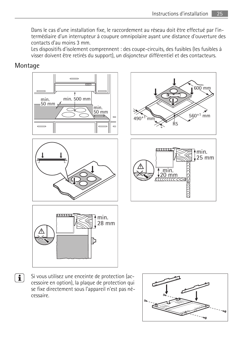 Montage | AEG HK312000MB User Manual | Page 25 / 52