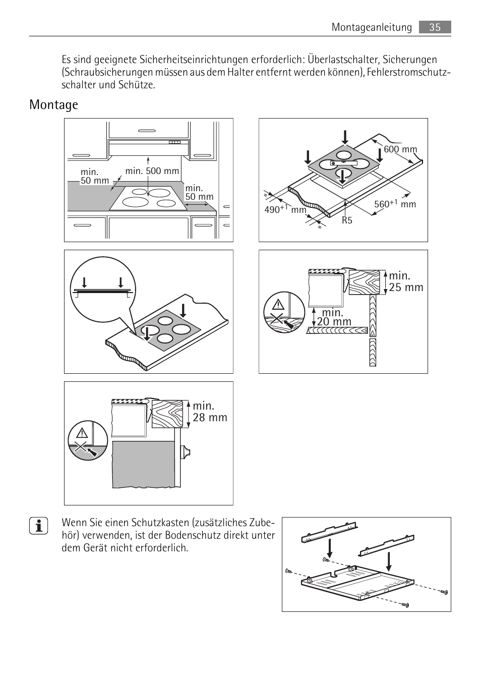 Montage | AEG HK312000MB User Manual | Page 35 / 52