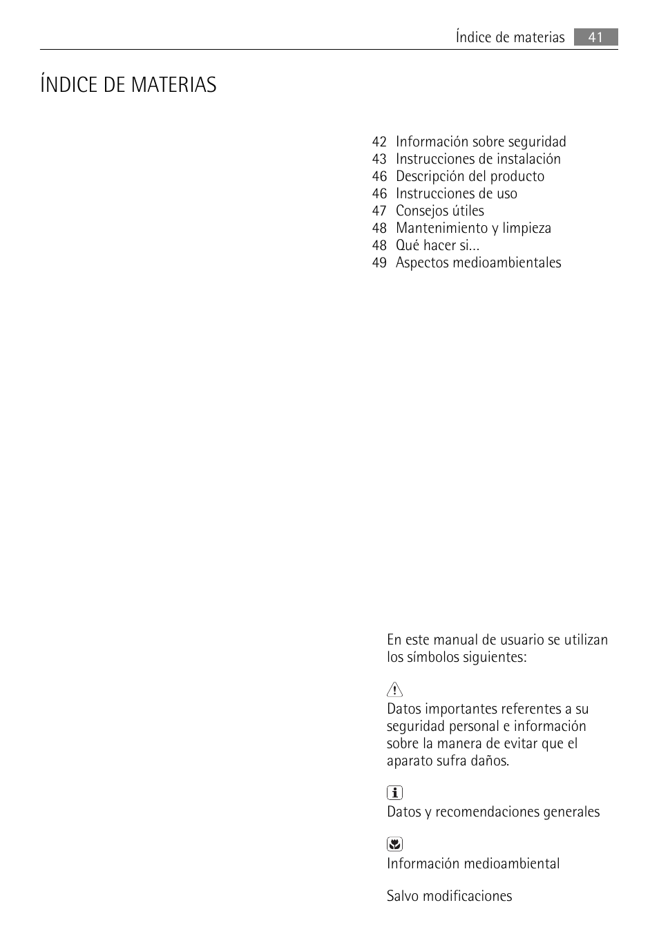 Índice de materias | AEG HK312000MB User Manual | Page 41 / 52