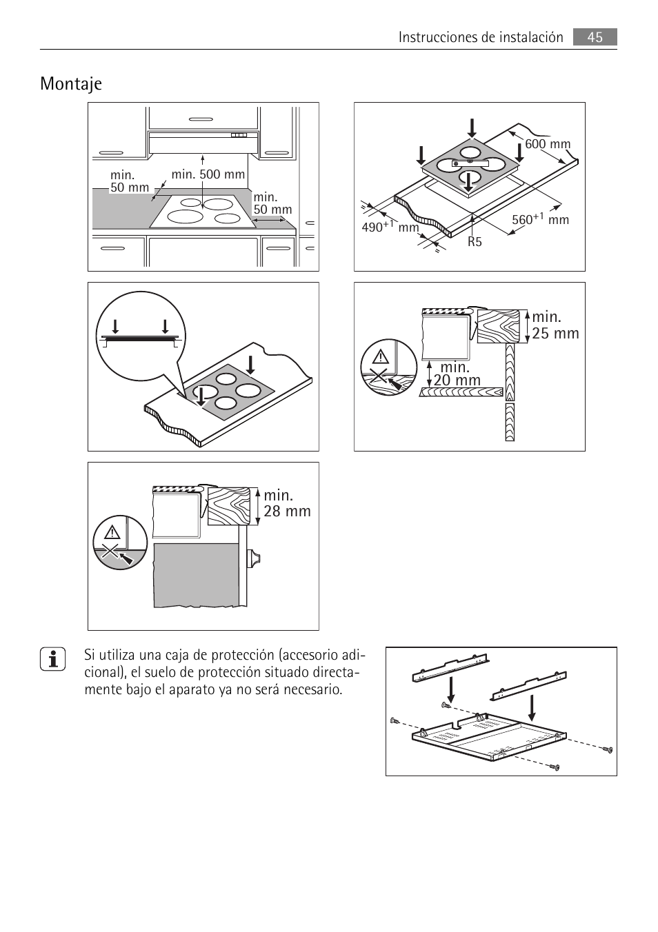 Montaje | AEG HK312000MB User Manual | Page 45 / 52