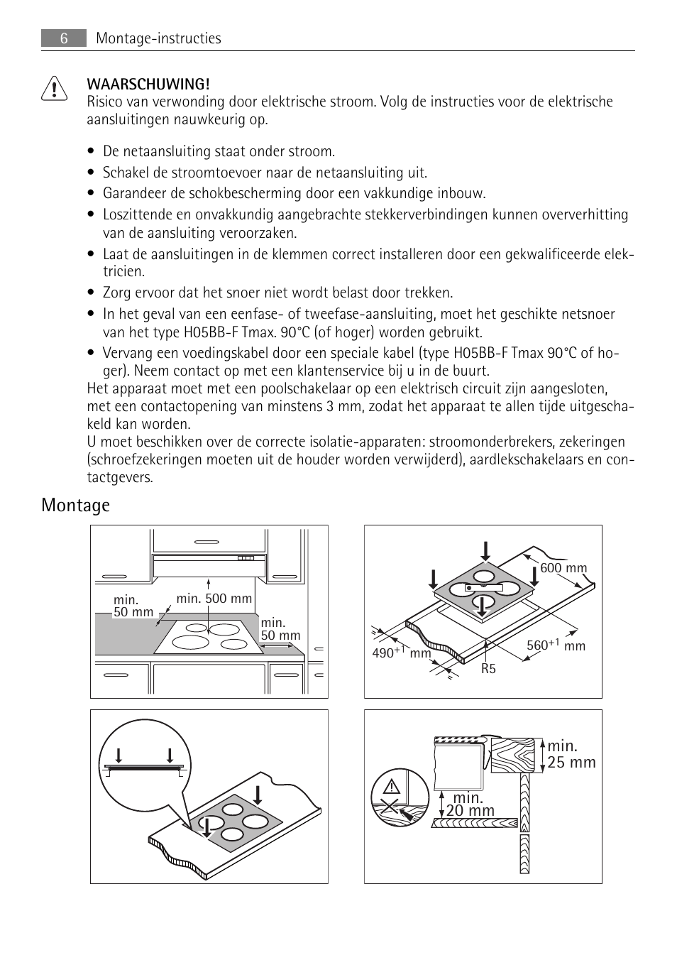 Montage | AEG HK312000MB User Manual | Page 6 / 52