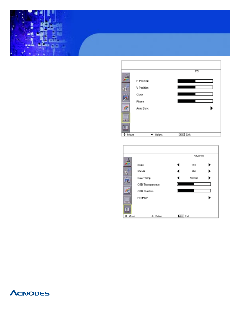 Apw 5400, 40” wide industrial lcd monitor | Acnodes APW 5400 User Manual | Page 12 / 20