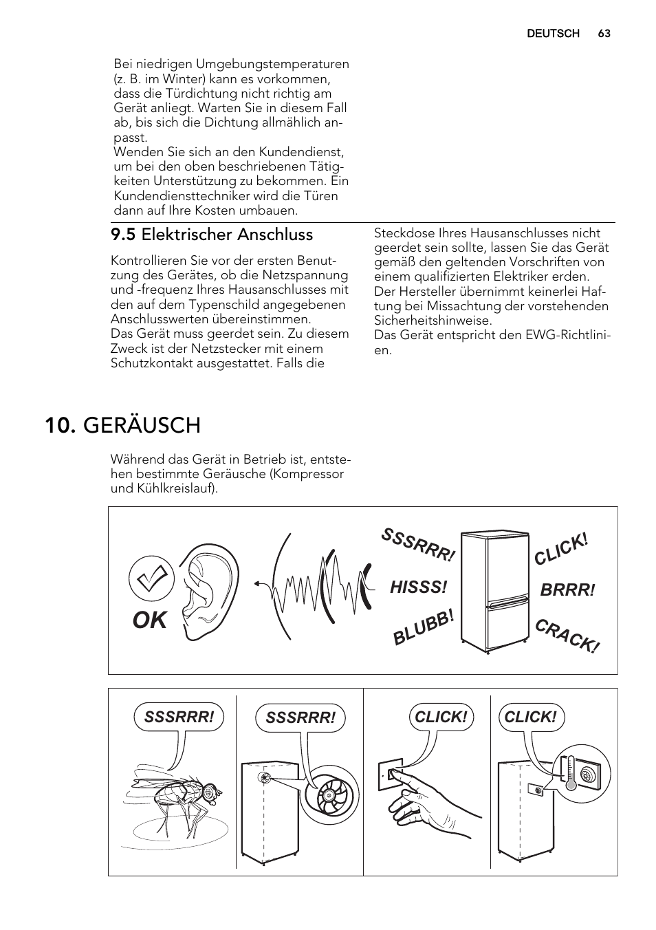 Geräusch | AEG A42200GSW0 User Manual | Page 63 / 68