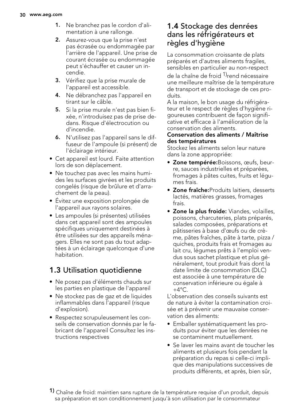 3 utilisation quotidienne | AEG SKS68800S2 User Manual | Page 30 / 56