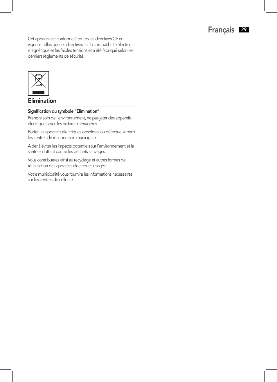 Français | AEG SRP 4354 BT User Manual | Page 29 / 86