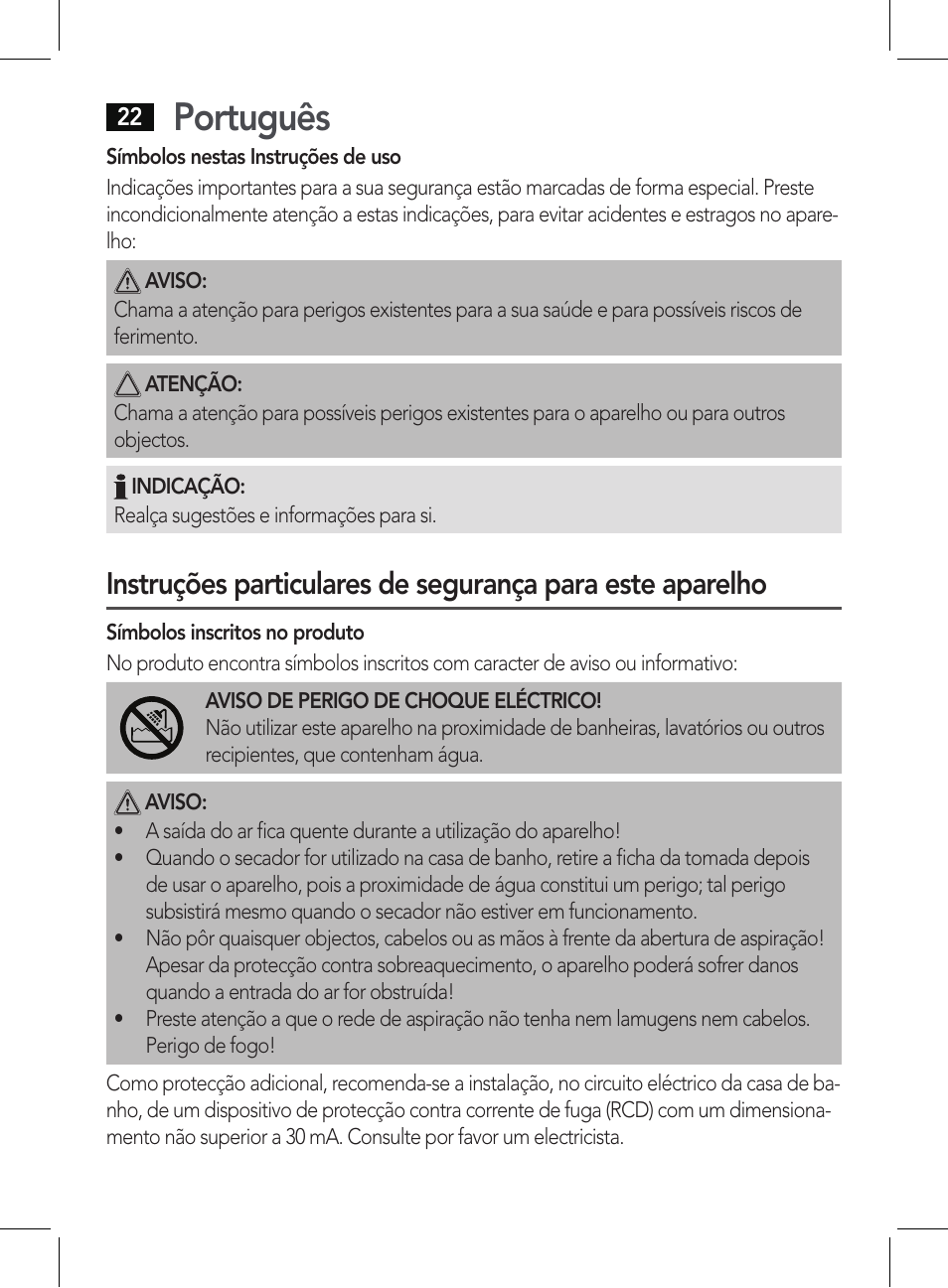 Português | AEG HT 5578 User Manual | Page 22 / 52