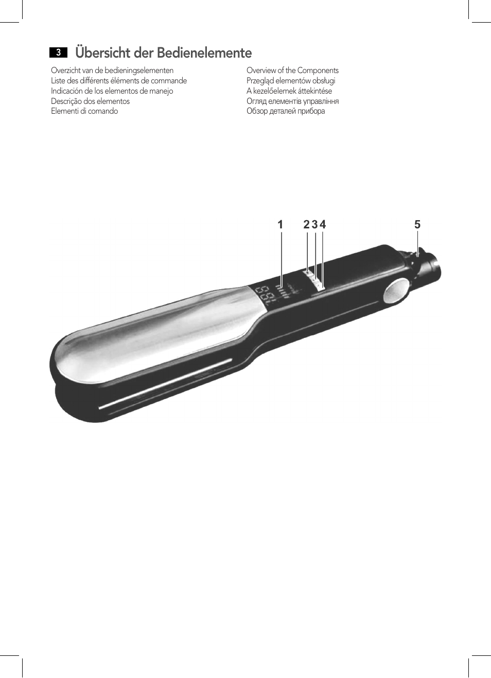 Übersicht der bedienelemente | AEG HC 5593 User Manual | Page 3 / 38