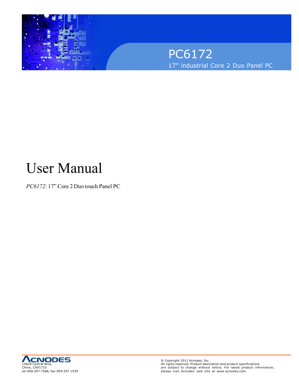 Acnodes PC6172 User Manual | 66 pages