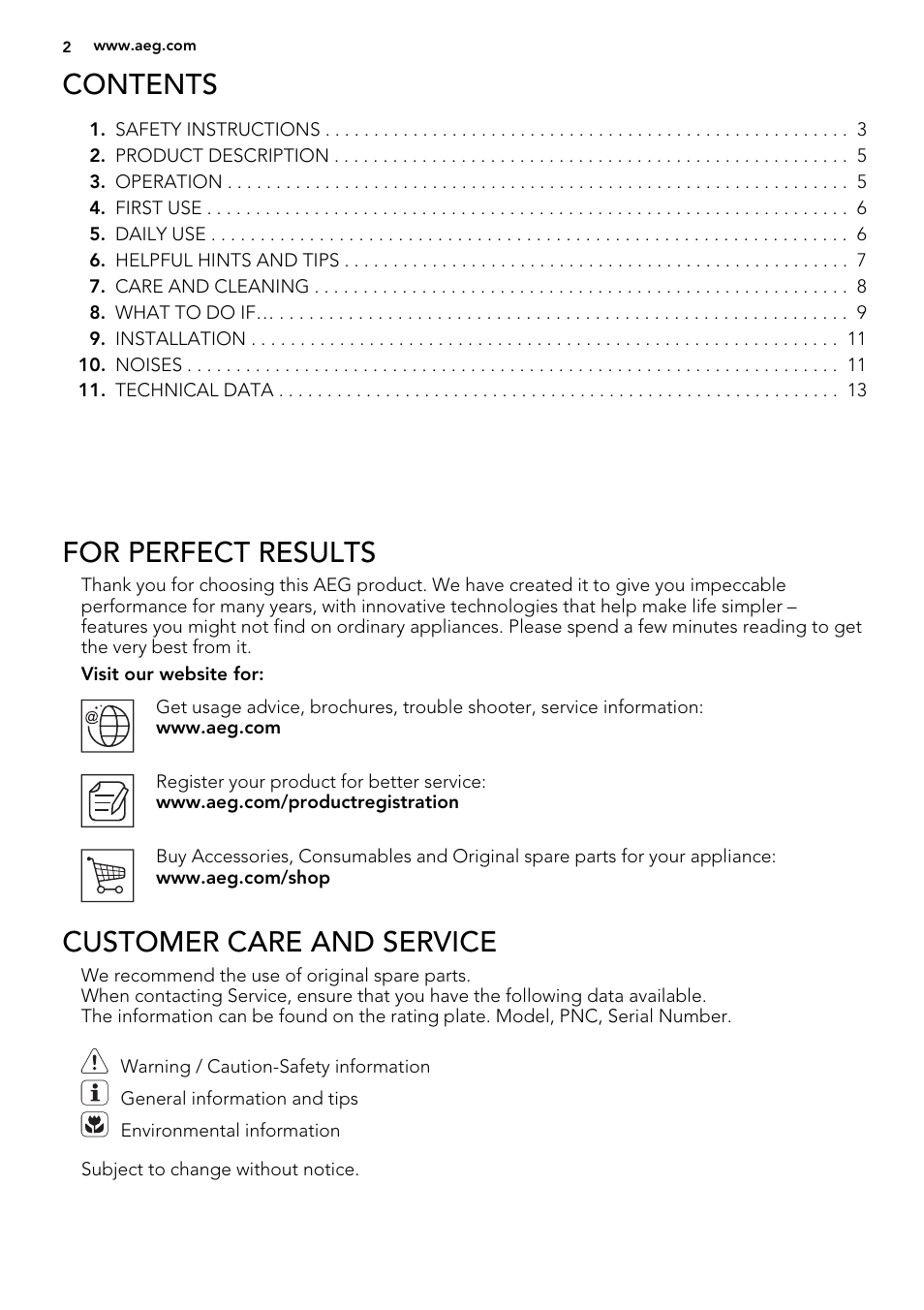 AEG SKS51240S0 User Manual | Page 2 / 68