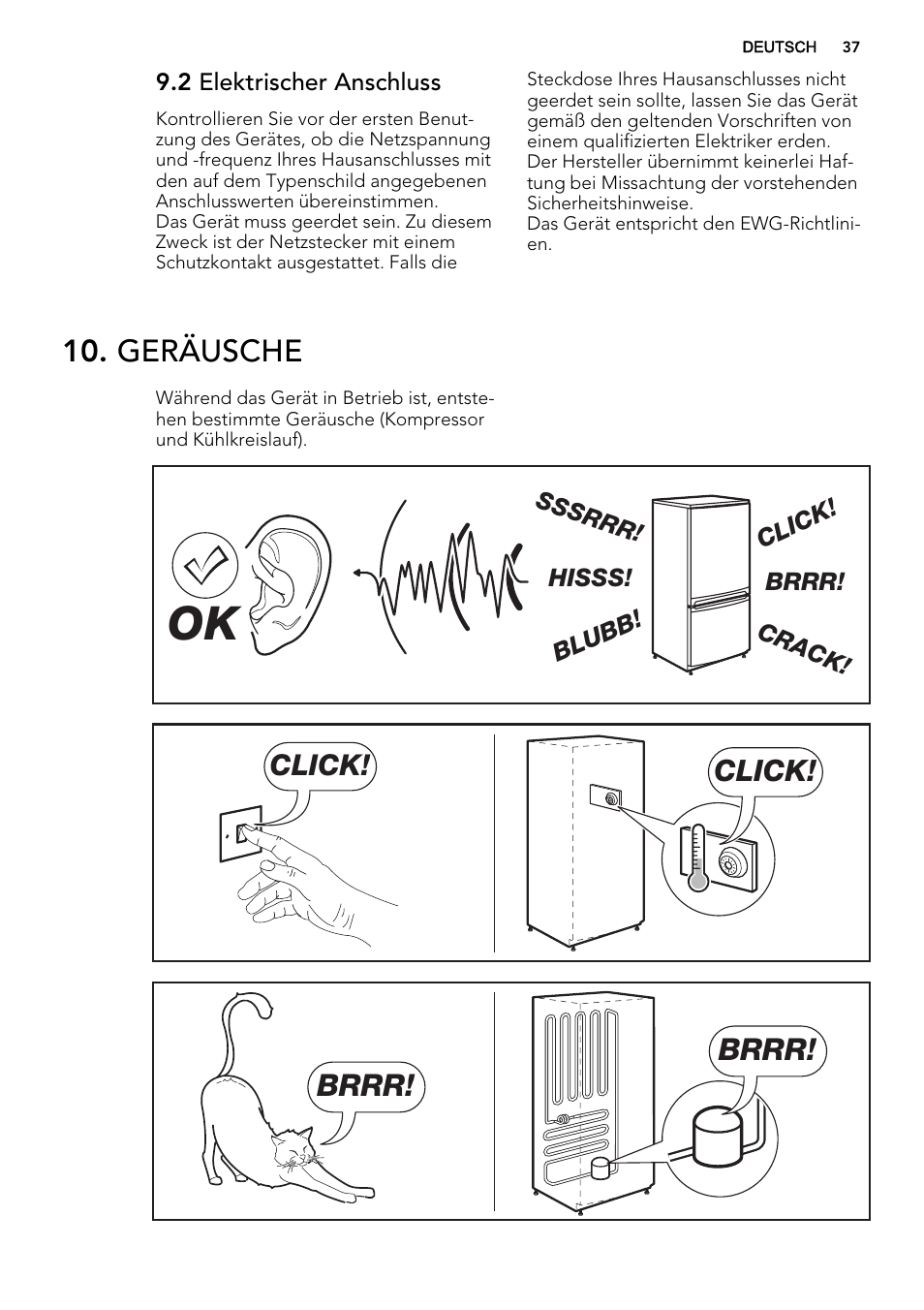 Geräusche, Brrr, Click | AEG SKS51240S0 User Manual | Page 37 / 68