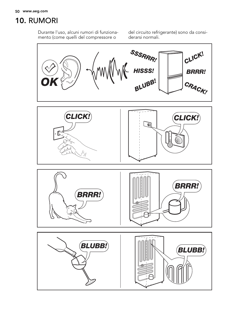 Rumori, Brrr | AEG SKS51240S0 User Manual | Page 50 / 68