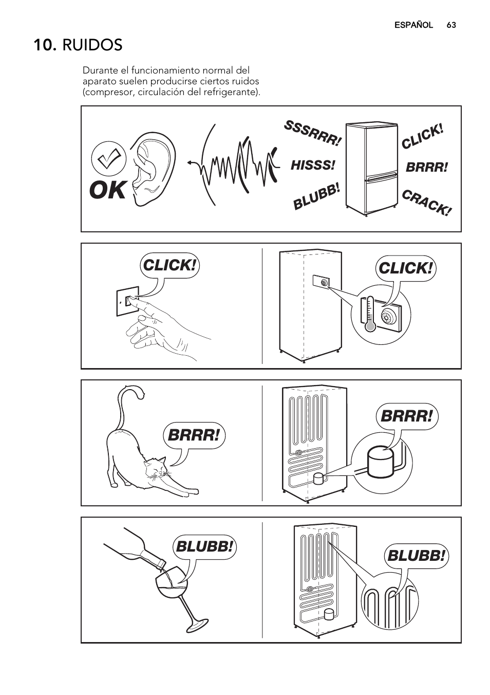 Ruidos, Brrr | AEG SKS51240S0 User Manual | Page 63 / 68