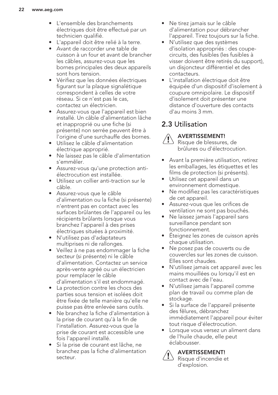 3 utilisation | AEG HC452020EB User Manual | Page 22 / 40