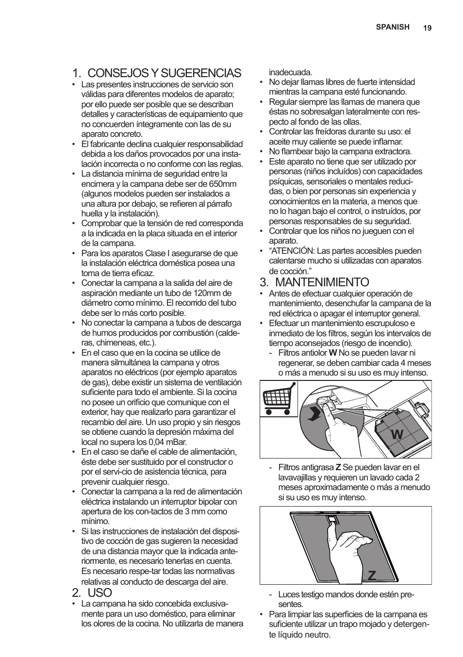 Consejos y sugerencias, Mantenimiento | AEG X89463MD02 User Manual | Page 19 / 72