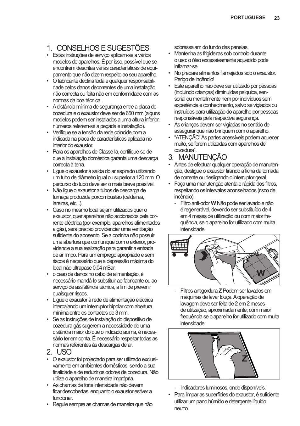 Conselhos e sugestões, Manutenção | AEG X89463MD02 User Manual | Page 23 / 72