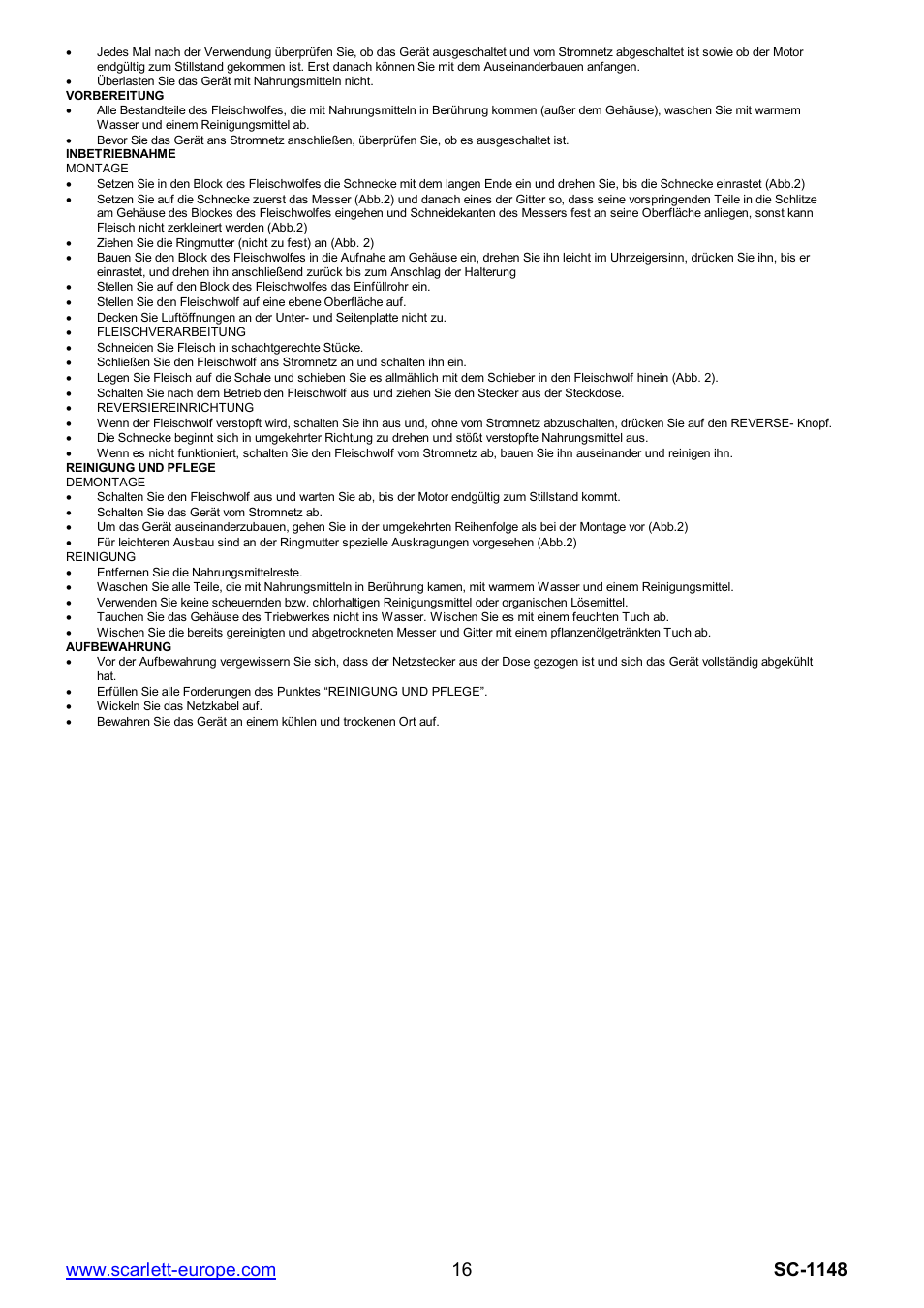 Scarlett SC-1148 User Manual | Page 16 / 16
