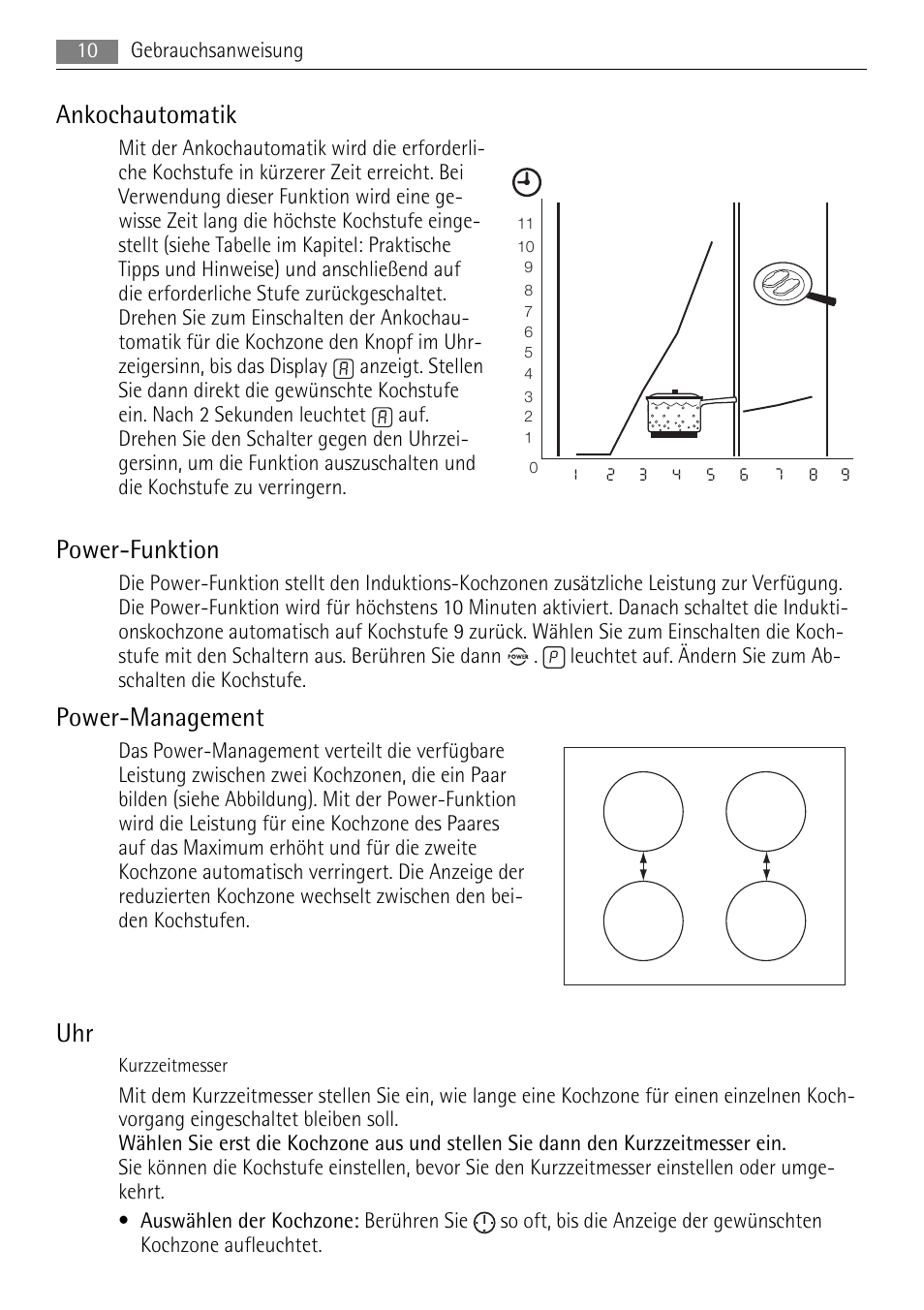 Ankochautomatik, Power-funktion, Power-management | AEG HC652600EB User Manual | Page 10 / 64