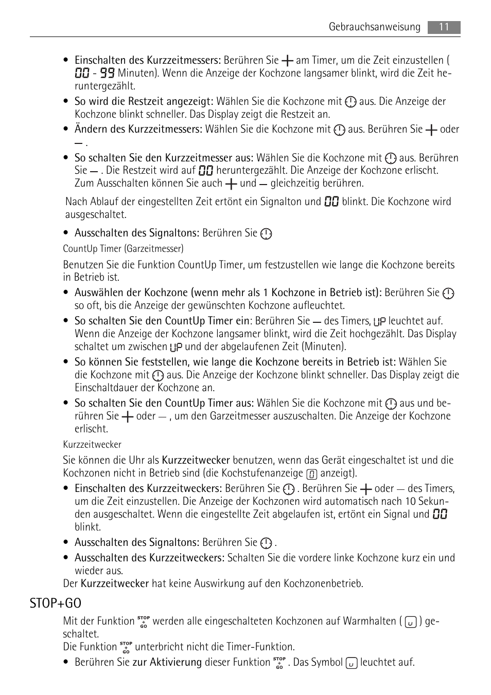 Stop+go | AEG HC652600EB User Manual | Page 11 / 64