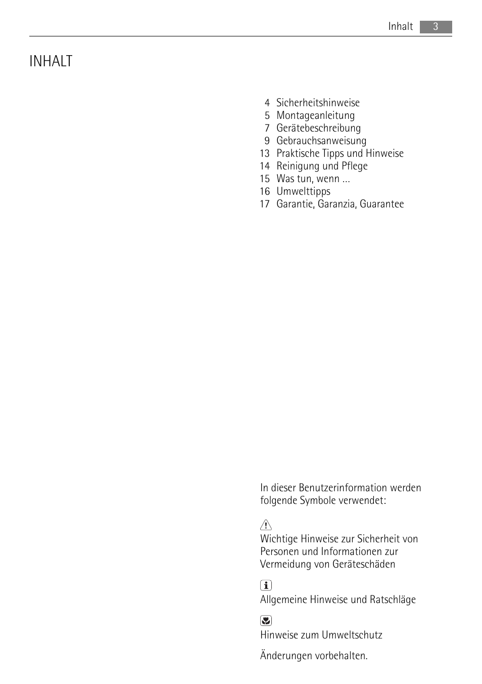 Inhalt | AEG HC652600EB User Manual | Page 3 / 64