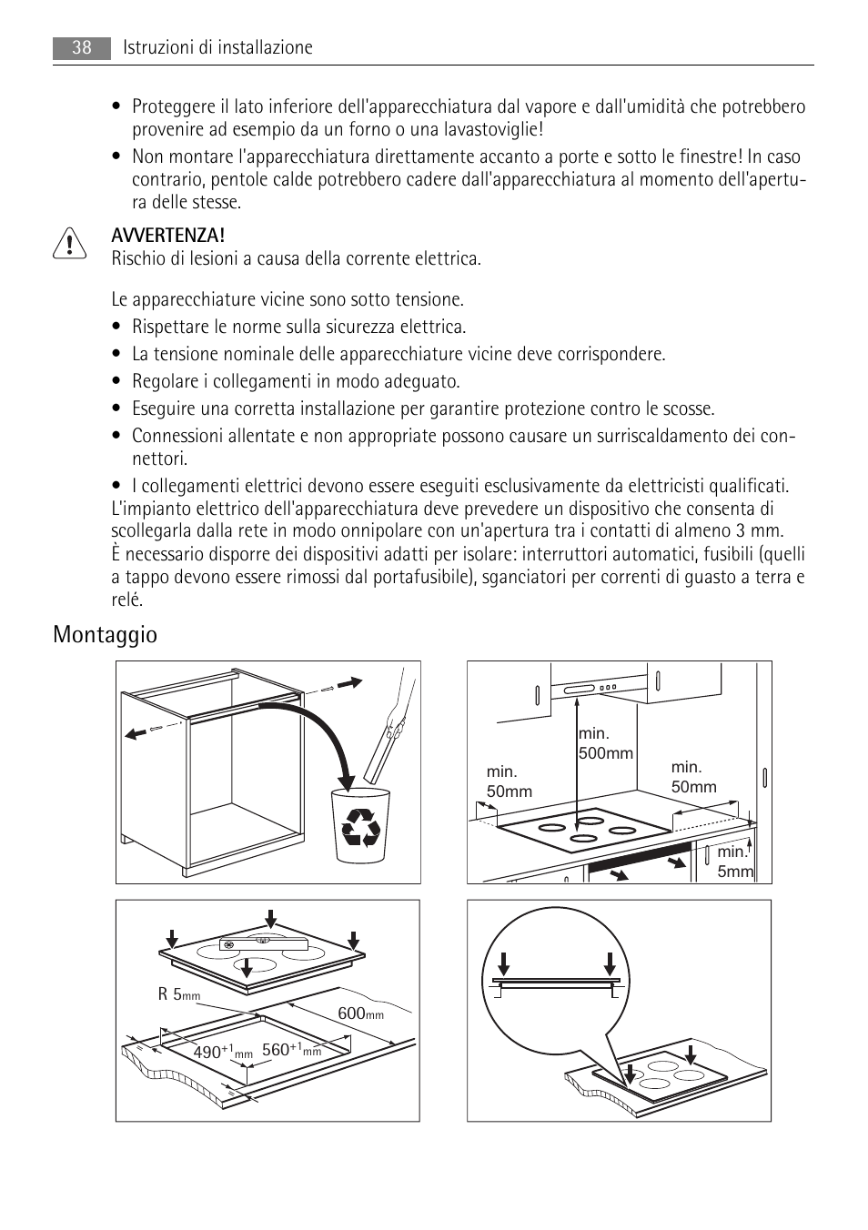 Montaggio | AEG HC652600EB User Manual | Page 38 / 64