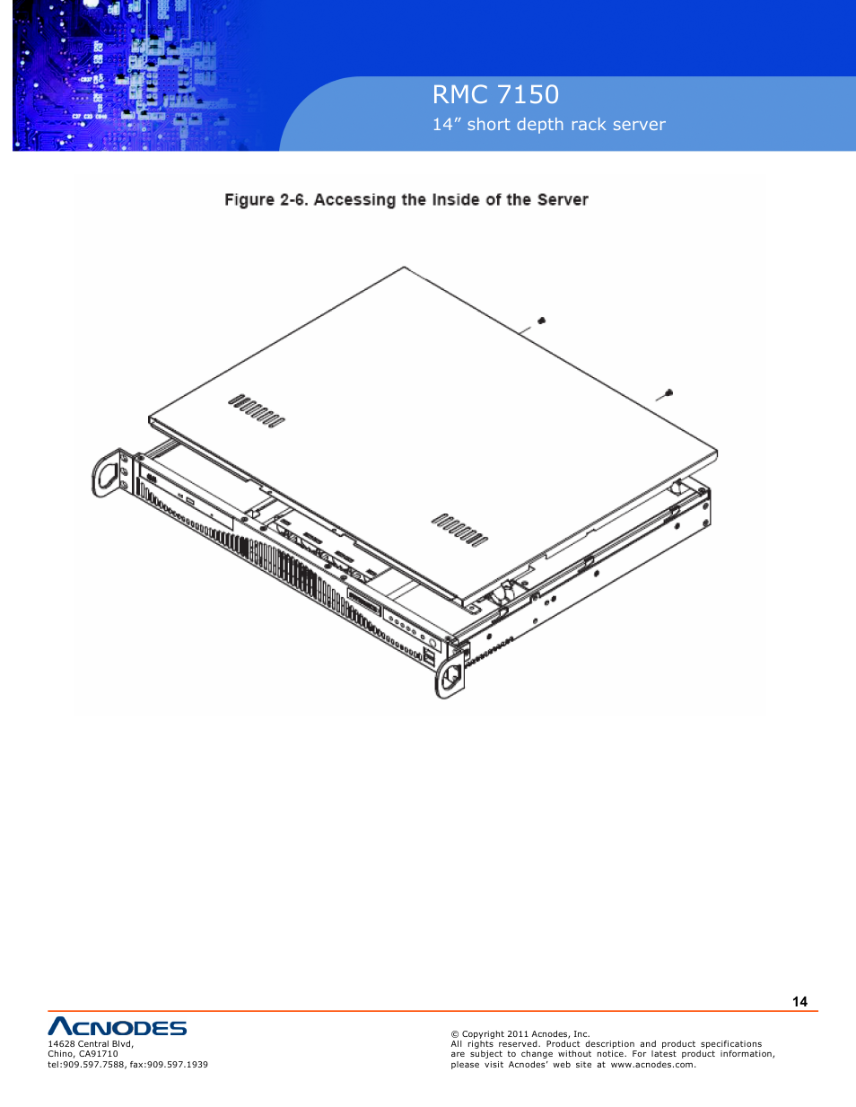 Pc 5150, Rmc 7150, Inch touch panel pc | 14” short depth rack server | Acnodes RMC 7150 User Manual | Page 14 / 66