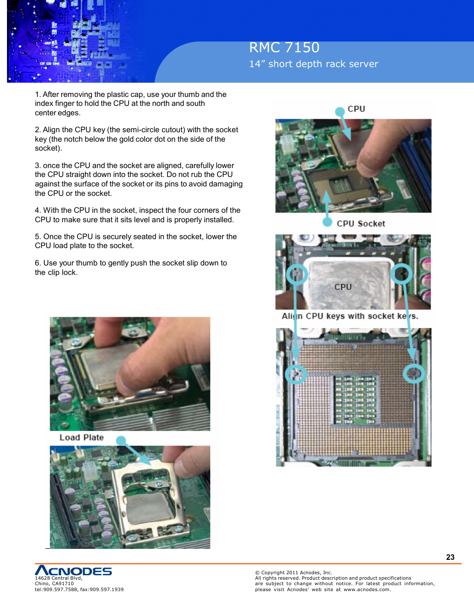 Rmc 7150, 14” short depth rack server | Acnodes RMC 7150 User Manual | Page 23 / 66