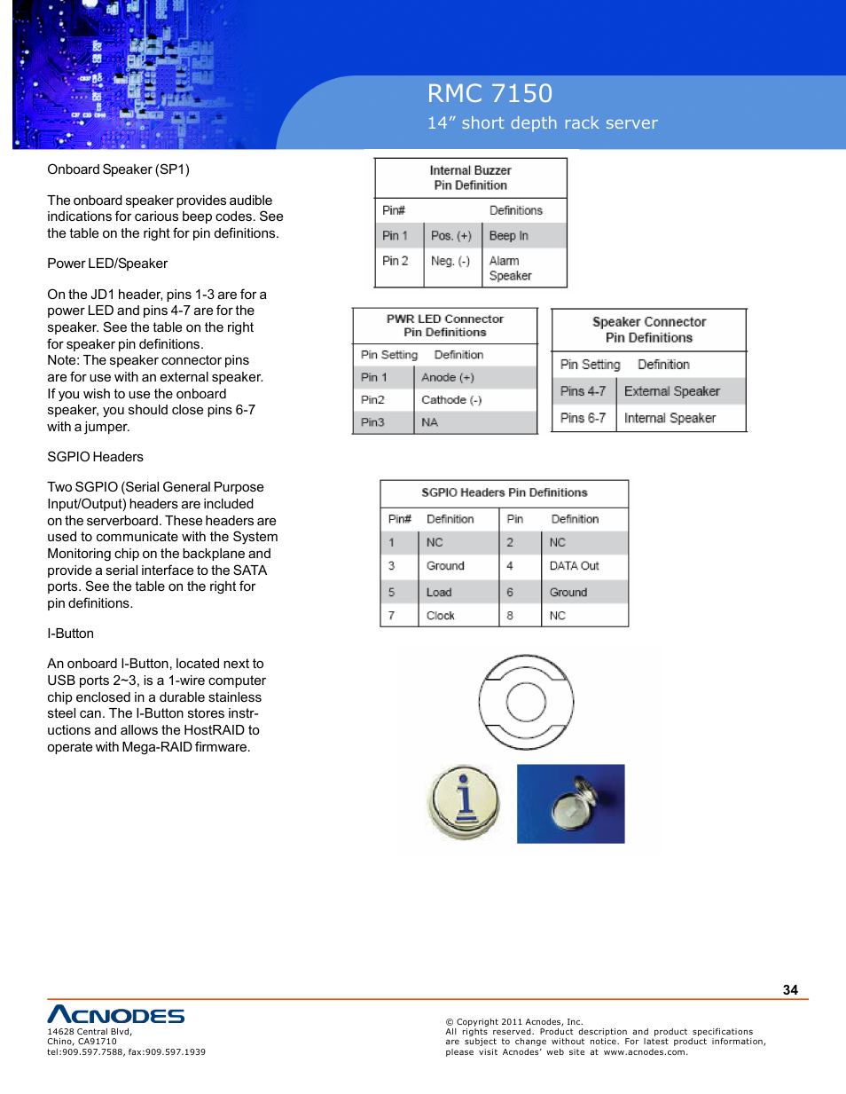 Pc 5150, Rmc 7150 | Acnodes RMC 7150 User Manual | Page 34 / 66